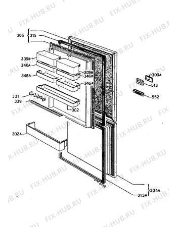 Взрыв-схема холодильника Zanussi ZI6180/9 - Схема узла Refrigerator door